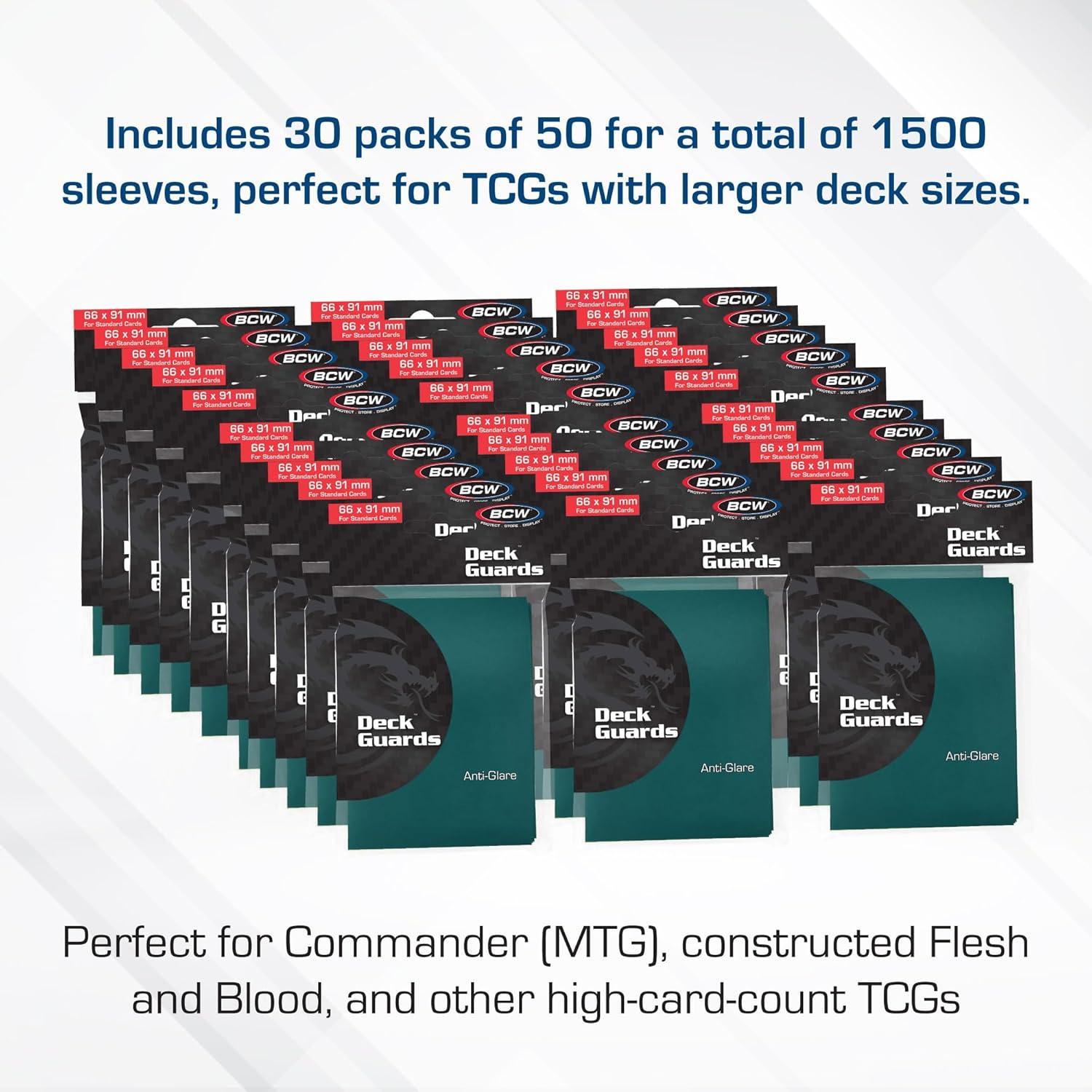 image:imageBCW Deck Guard Double Matte Teal Card Sleeves AcidFree ArchivalSafe No PVC AntiGlare Matte Finish Fits Standard 2 x 3 Game Cards Durable Deck Protector Sleeves 1500 Ct