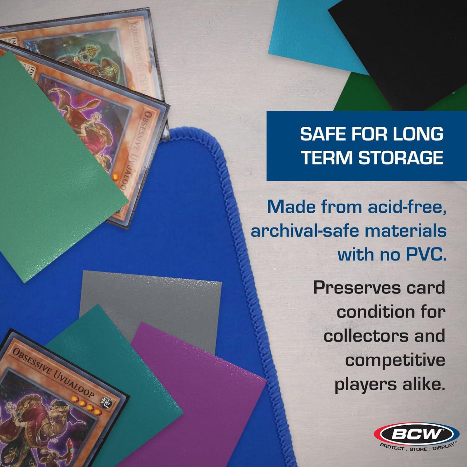 image:imageBCW Elite2 Glossy Card Sleeves Black CrystalClear Front Textured Back Fits 25 x 35 Cards 100 Ct