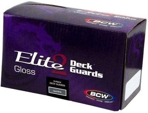 image:imageBCW Elite2 Glossy Card Sleeves Cool Gray CrystalClear Front Textured Back Fits 25 x 35 Cards 100 Ct