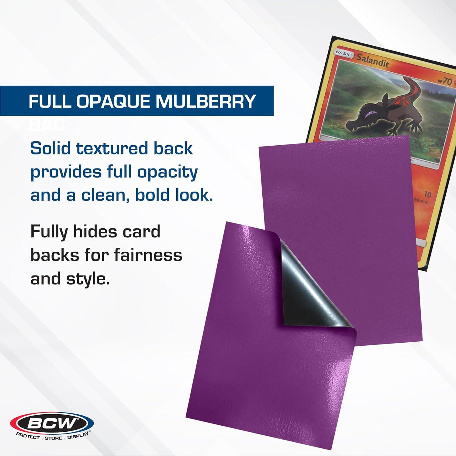 image:imageBCW Elite2 Glossy Card Sleeves Mulberry CrystalClear Front Textured Back Fits 25 x 35 Cards 100 Ct