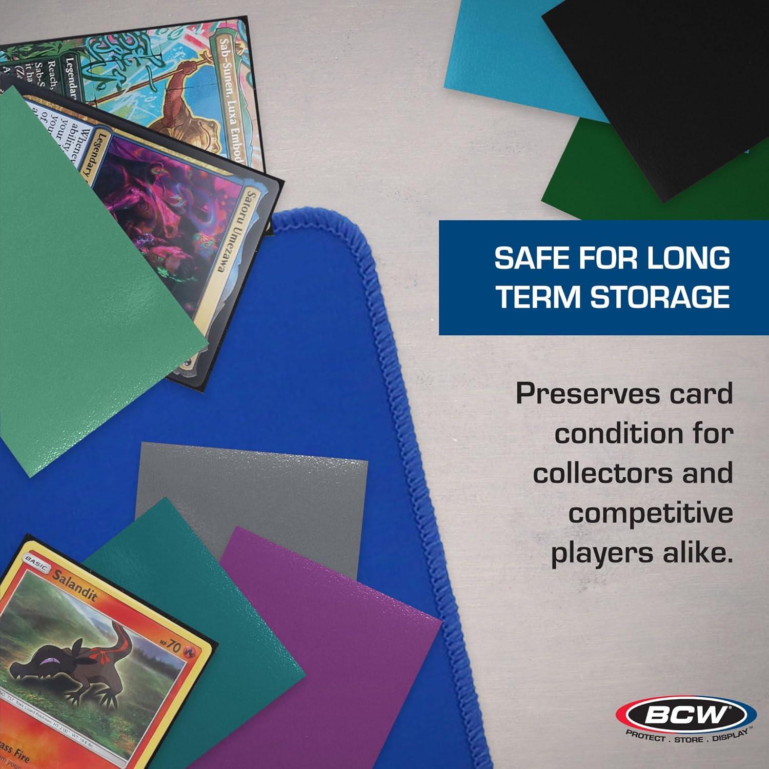 image:imageBCW Elite2 Glossy Card Sleeves Mulberry CrystalClear Front Textured Back Fits 25 x 35 Cards 100 Ct