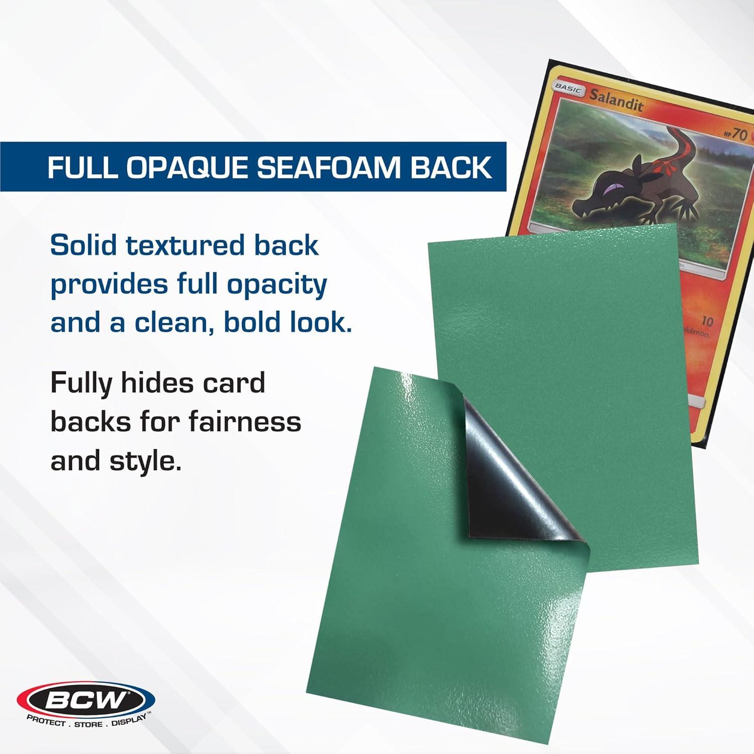 image:imageBCW Elite2 Glossy Card Sleeves Seafoam CrystalClear Front Textured Back Fits 25 x 35 Cards 100 Ct