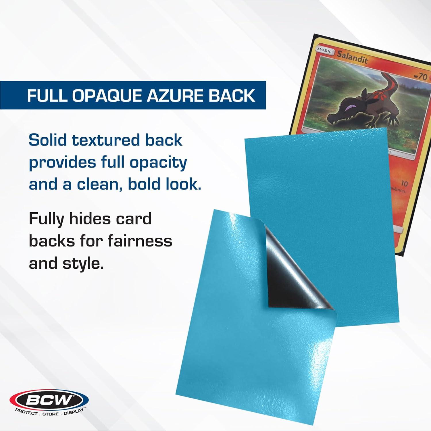 image:imageBCW Elite2 Glossy Card Sleeves Teal 100ct CrystalClear Front Textured Back Fits 25 x 35 CardsAzure