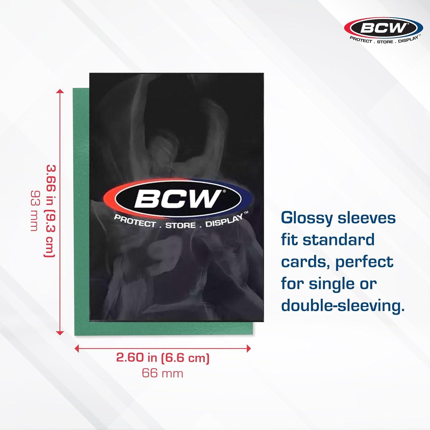 image:imageBCW Elite2 Glossy Card Sleeves Teal 100ct CrystalClear Front Textured Back Fits 25 x 35 CardsSeafoam