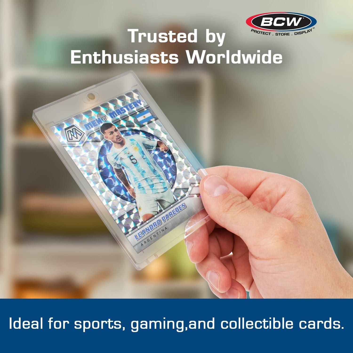 image:imageBCW Magnetic Card Holder 35 PT Thickness 40 Pack Protective Display Card Case with Secure Gold Magnet Closure UV Protection Quick Access Design for Sports Gaming and Collectible Cards