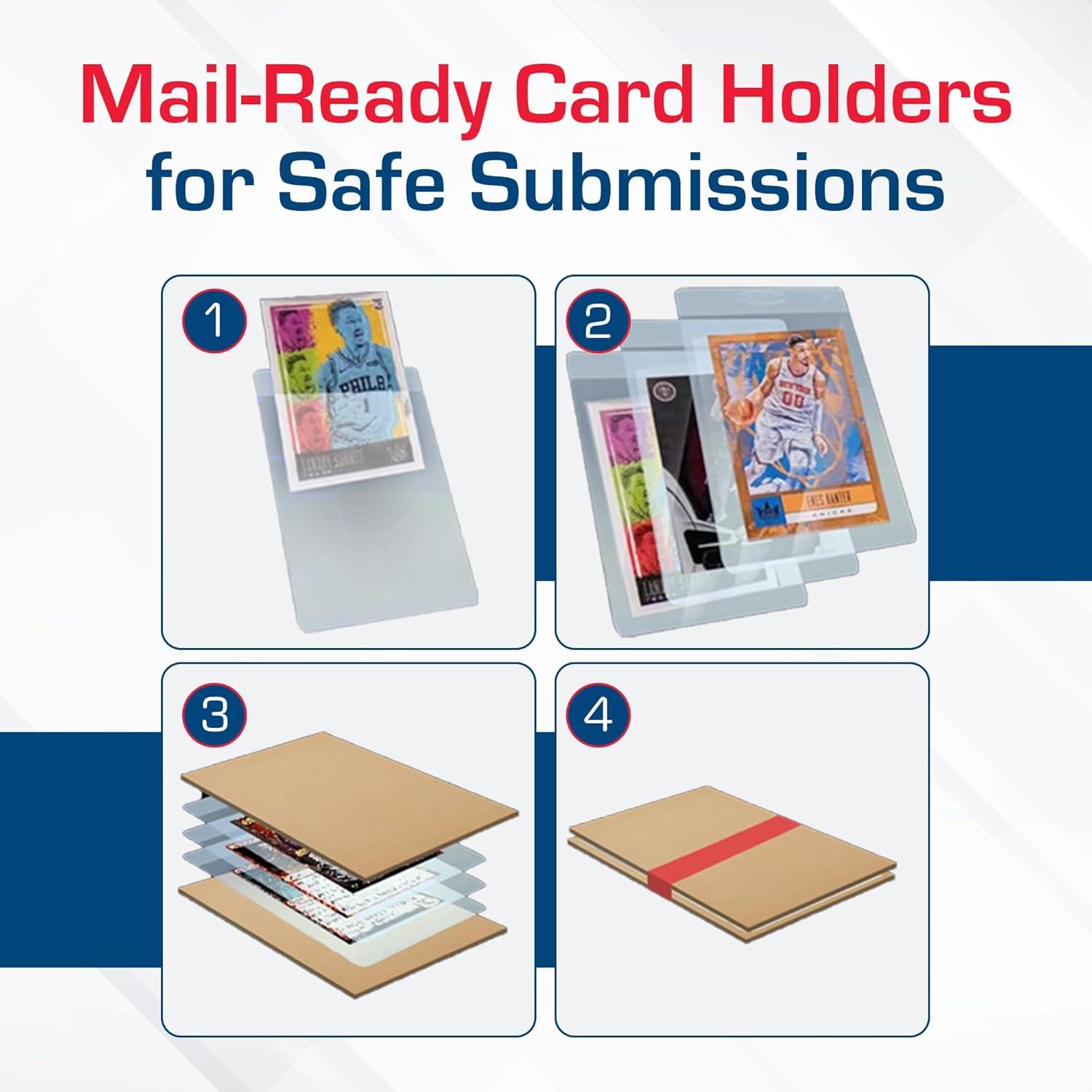 image:imageBCW Semi Rigid Card Holder 1 100 Pack Semi Rigid Card Sleeves for Grading Preparation Protective Holders for Sports amp Trading Cards100