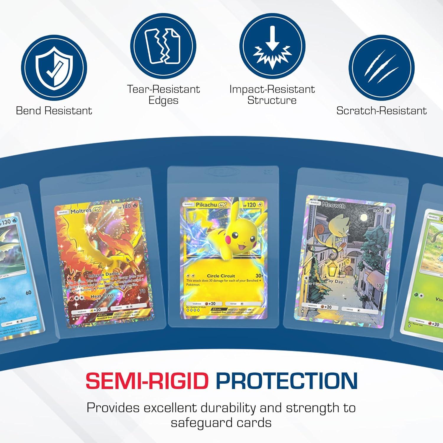 image:imageBCW Semi Rigid Card Holder 1 100 Pack Semi Rigid Card Sleeves for Grading Preparation Protective Holders for Sports amp Trading Cards2000