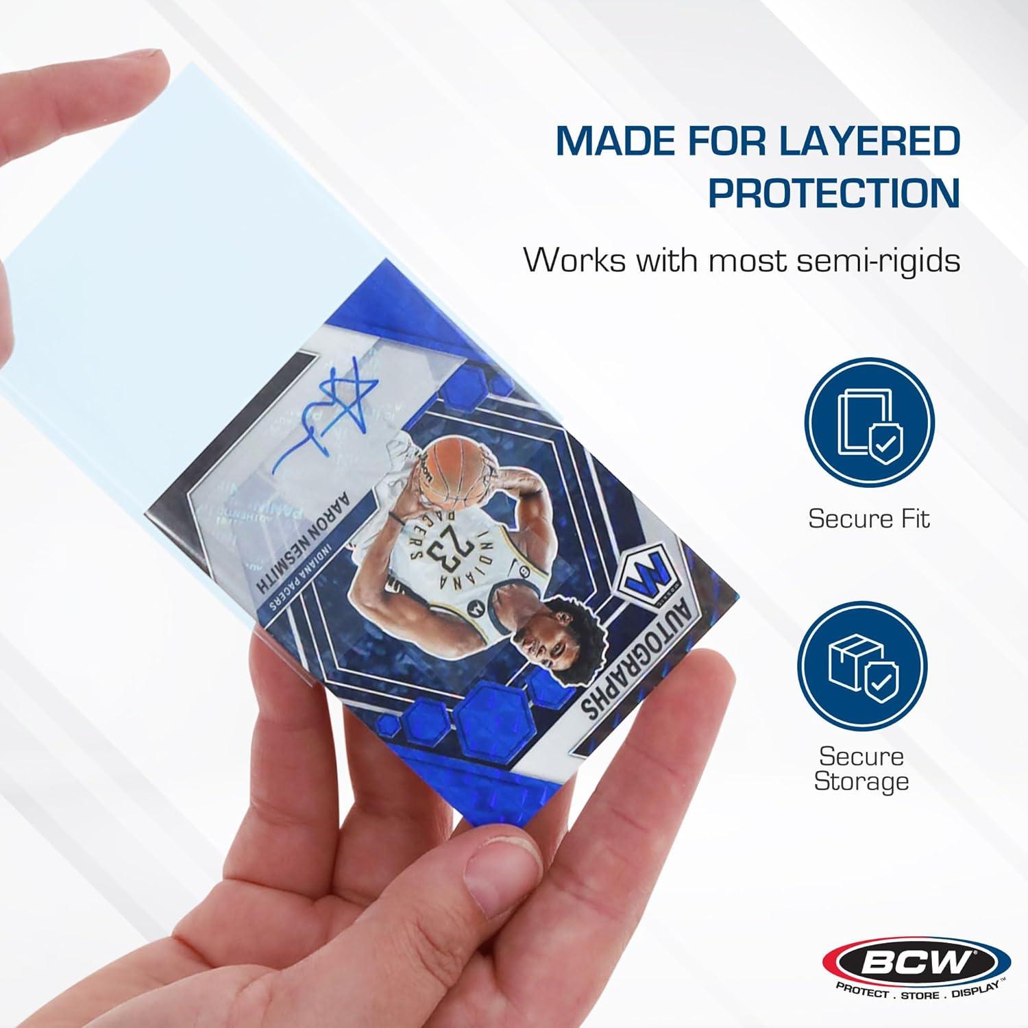 image:imageBCW Tabbed Card Sleeves 200 Pack Grading Sleeves for PSA BGS SGC CSG amp HGA Pull Tab for Standard Cards Fits Toploaders amp Semi Rigid Holders AcidFree Archival Safe200 Pack