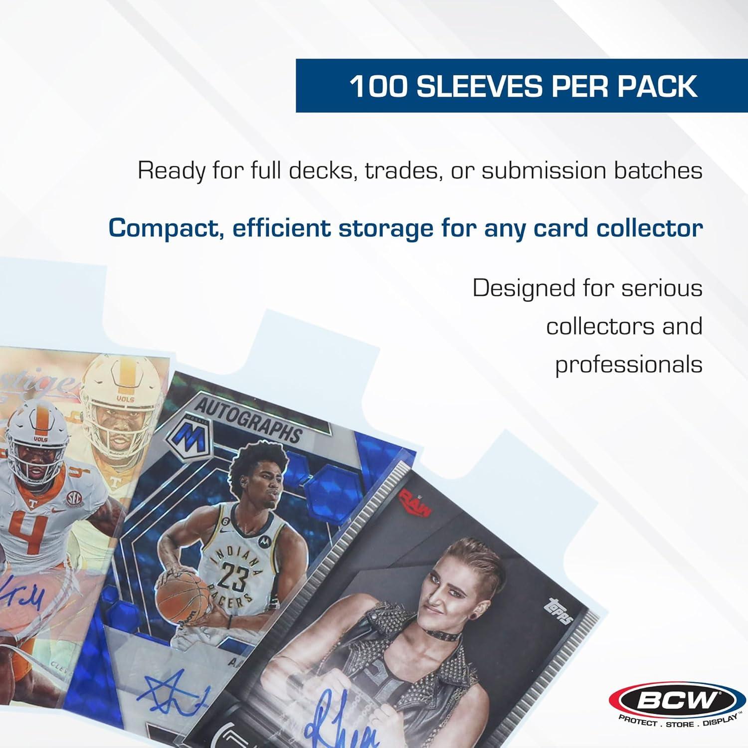 image:imageBCW Tabbed Card Sleeves 200 Pack Grading Sleeves for PSA BGS SGC CSG amp HGA Pull Tab for Standard Cards Fits Toploaders amp Semi Rigid Holders AcidFree Archival Safe200 Pack