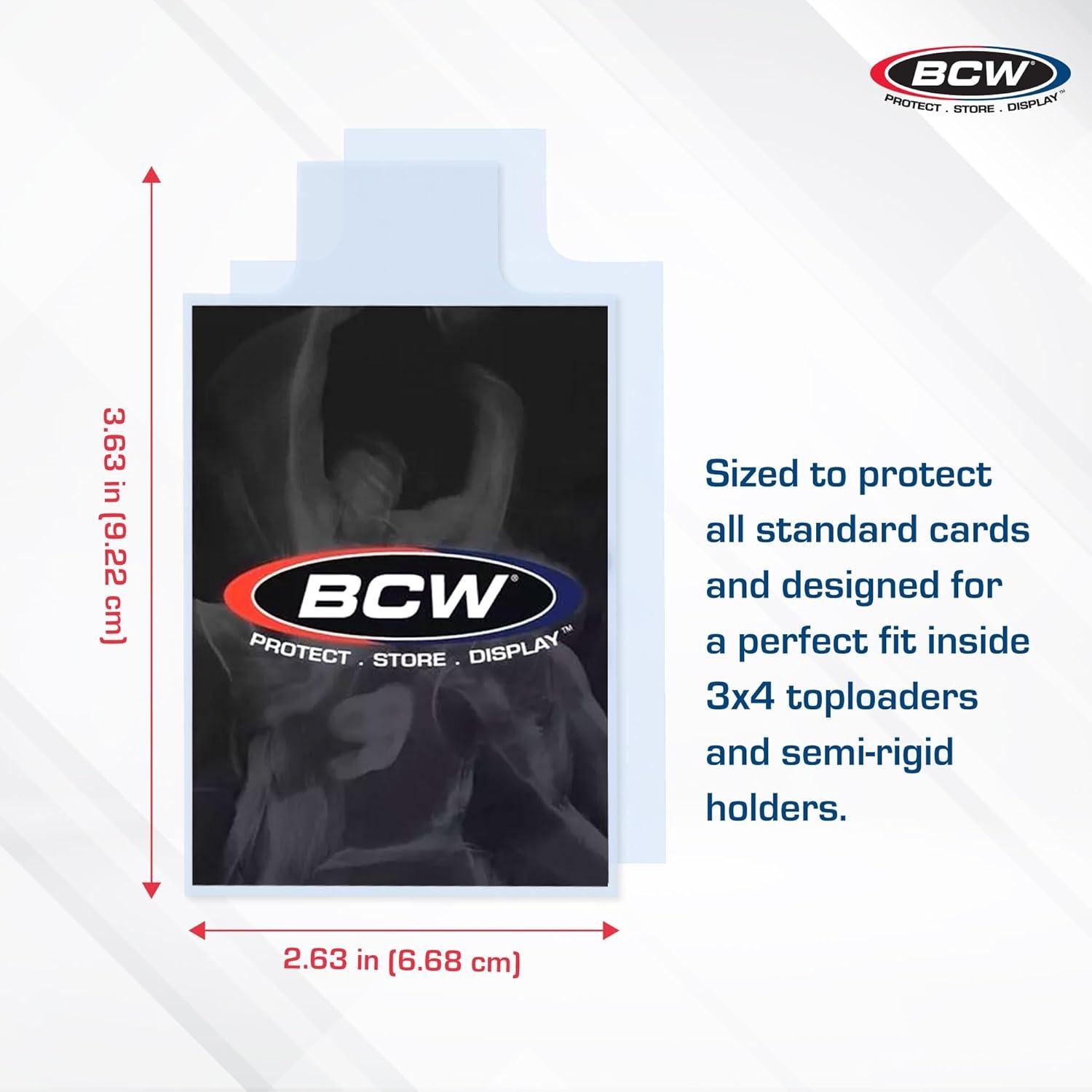 image:imageBCW Tabbed Card Sleeves 200 Pack Grading Sleeves for PSA BGS SGC CSG amp HGA Pull Tab for Standard Cards Fits Toploaders amp Semi Rigid Holders AcidFree Archival Safe200 Pack