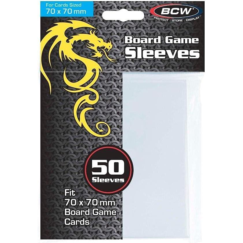 image:imageBCW Board Game Card Sleeves  Square No 1  70mm x 70mm Card Game Sleeves  AcidFree Archival Quality  Durable 4 Mil Polypropylene  Protect amp Display Valuable Collectible Board Games