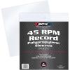 BCW 45 RPM Record Sleeves – 400 Count | Fits Standard 7 Inch Single 45s | Snug-Fit 2 Mil Polypropylene Outer Sleeves | Archival Plastic Covers for Vinyl Record Storage and Protection(1 Pack)