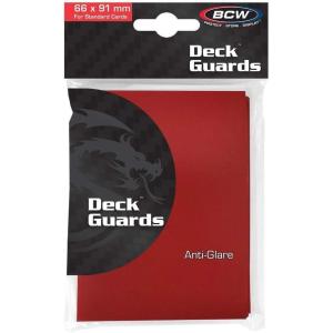 BCW Deck Guard – Double Matte Red Card Sleeves | Acid-Free, Archival-Safe, No PVC | Anti-Glare Matte Finish | Fits Standard 2½” x 3½” Game Cards | Durable Deck Protector Sleeves | 1 Box