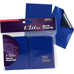 BCW Elite2 Glossy Card Sleeves – Blue | Crystal-Clear Front | Textured Back | Fits 2.5″ x 3.5″ Cards – 100 Ct