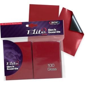 BCW Elite2 Glossy Card Sleeves – Orange |100ct | Crystal-Clear Front | Textured Back | Fits 2.5″ x 3.5″ Cards(Red)