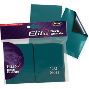 BCW Elite2 Glossy Card Sleeves – Teal |100ct | Crystal-Clear Front | Textured Back | Fits 2.5″ x 3.5″ Cards(Teal)