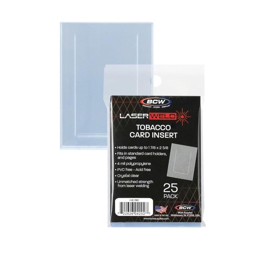 image:imageBCW LaserWeld Tobacco Card Insert Sleeves Archival Card Inserts for Tobacco Cards Fits Standard Magnetics amp 9Pocket Pages AcidFree Polypropylene 25 Pack