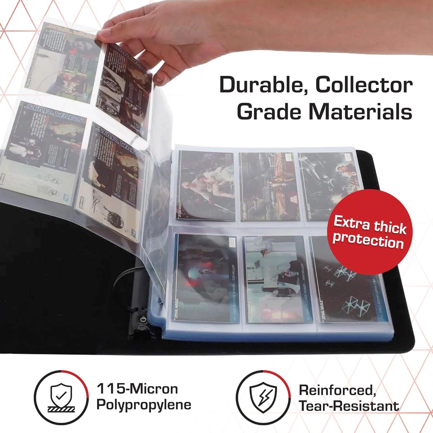 image:imageBCW LaserWeld 6Pocket Pages 50 Pack Trading Card Binder Pages for Tall Boy amp Widevision Cards AcidFree PVCFree LaserWelded Card Storage Sheets50 Pack
