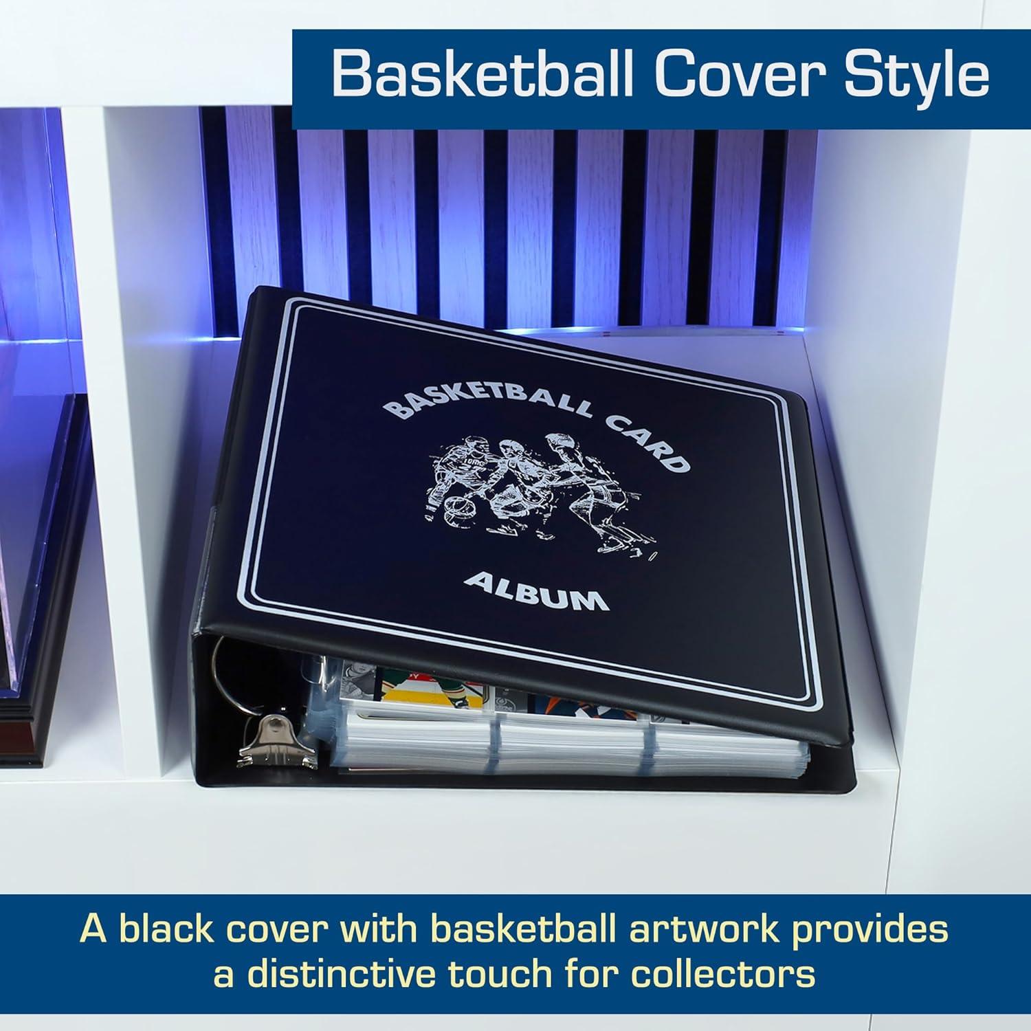 image:imageBCW 3Inch Basketball Album Black Durable Binder for 90 Protective Pages HeavyDuty DRing Ideal for Basketball Card Collectors Storage and ProtectionBasketball