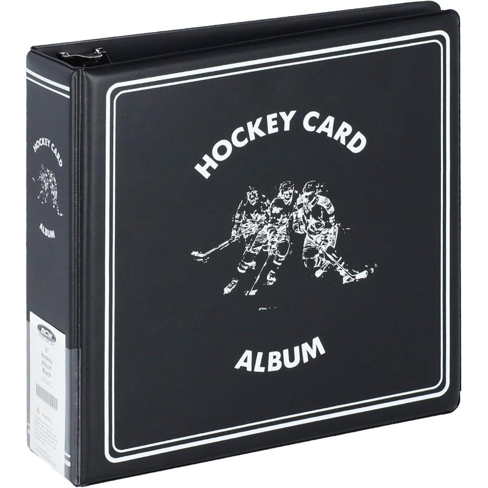 image:imageBCW 3Inch Basketball Album Black Durable Binder for 90 Protective Pages HeavyDuty DRing Ideal for Basketball Card Collectors Storage and ProtectionHockey