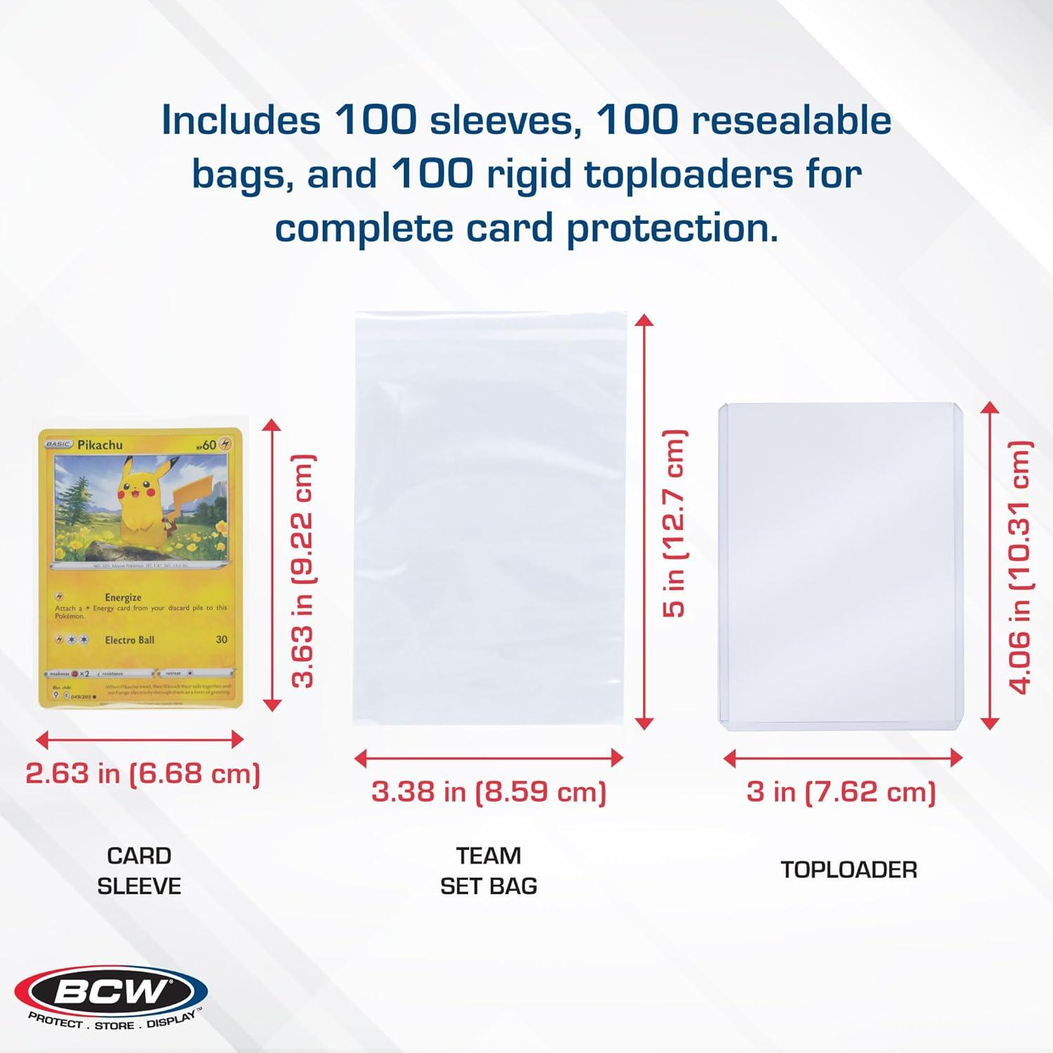 image:imageBCW Resealable Team Set Bags Standard Card Sleeves amp 3x4 Topload Card Holders Combo Protection for Sports amp Trading Cards AcidFree Archival Quality Perfect for Pokemon Baseball amp More