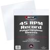 BCW 45 RPM Record Sleeves – 100 Count | Fits Standard 7 Inch Single 45s | Snug-Fit 2 Mil Polypropylene Outer Sleeves | Archival Plastic Covers for Vinyl Record Storage and Protection