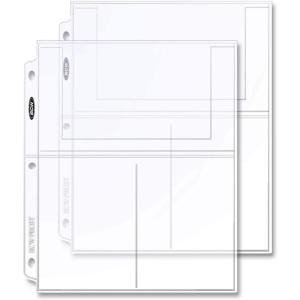 BCW Pro 3-Pocket Photo Sleeves (100 Pack) | 4″x6″ Acid-Free, Archival Pages for Binders | Clear, PVC-Free Protection for Photos & Cards(20 Pack)