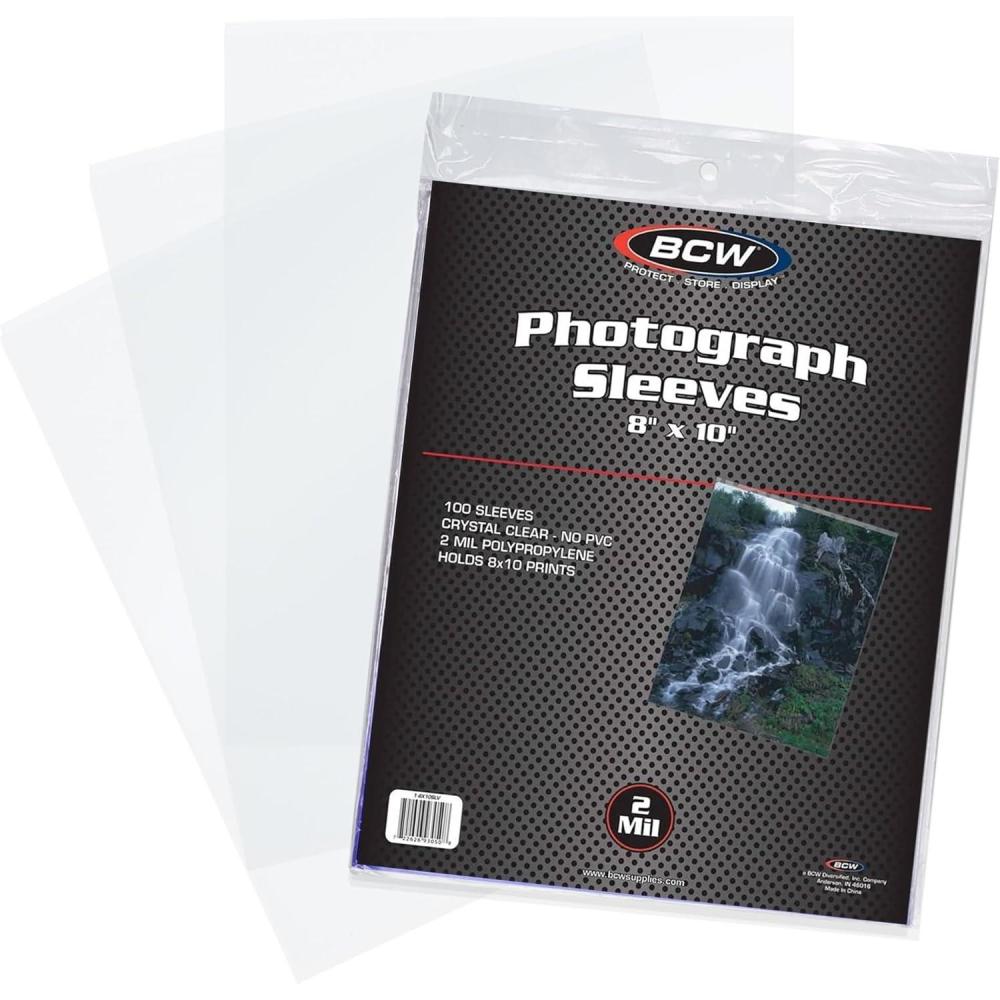image:imageBCW 8X10 Photo Sleeves  Crystal Clear ArchivalQuality Protectors for 8x10 Photos  AcidFree Polypropylene  8x10 Plastic Sleeve for Prints  Pack of 100