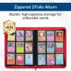 BCW Z-Folio 9-Pocket LX Album – Red | Secure Zipper Card Organizer | Premium Leatherette Card Collection Binder | Trading Card Binder for Pokemon, MTG, Sport Cards and More