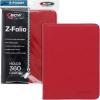 BCW Z-Folio 9-Pocket LX Album – Red | Secure Zipper Card Organizer | Premium Leatherette Card Collection Binder | Trading Card Binder for Pokemon, MTG, Sport Cards and More