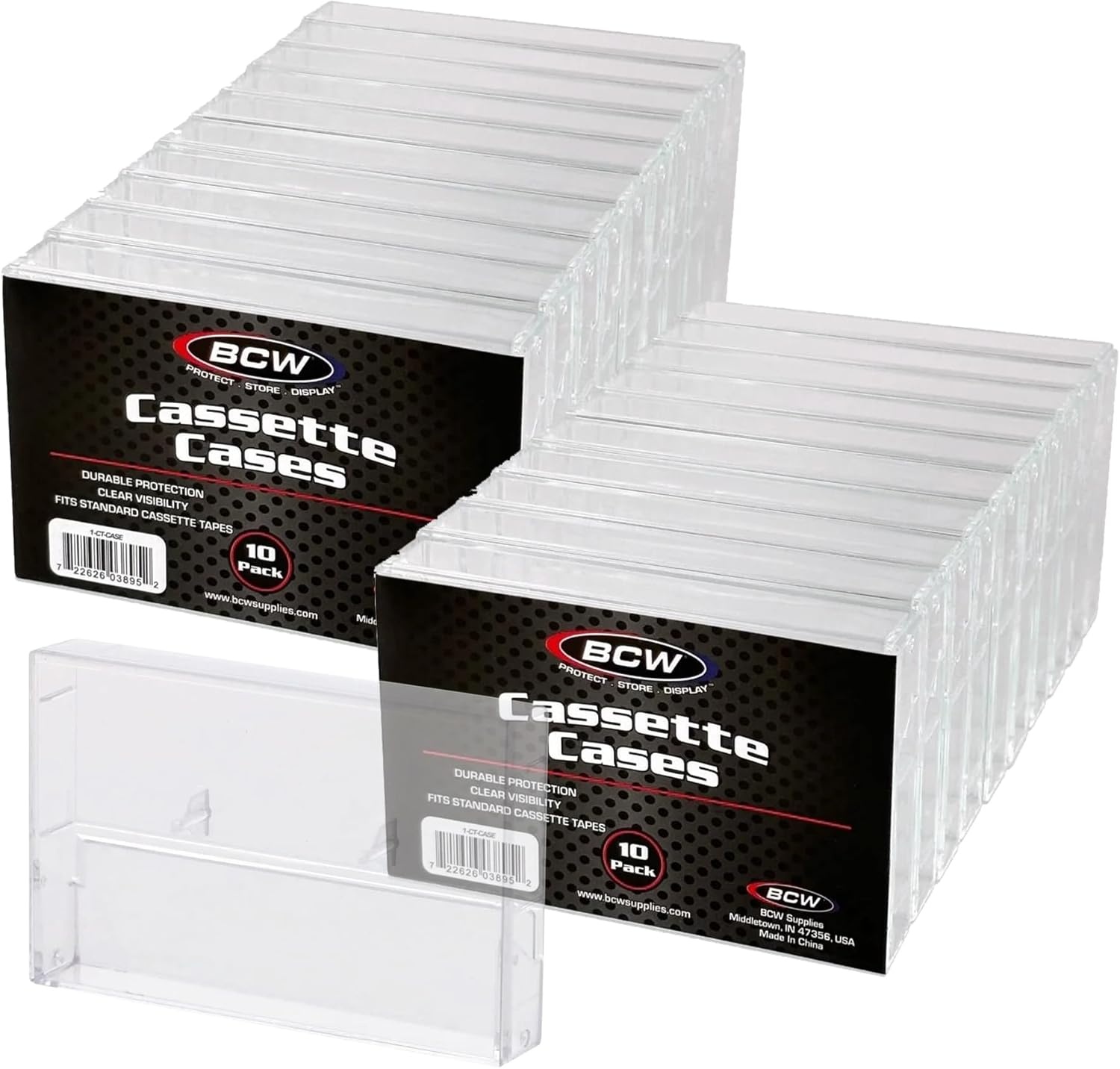image:imageBCW Cassette Tape Cases 10 Pack Black Replacement Audio Cassette Cases Protect amp Store Standard Cassette Tapes Durable Plastic Storage for Music amp Blank TapesClear