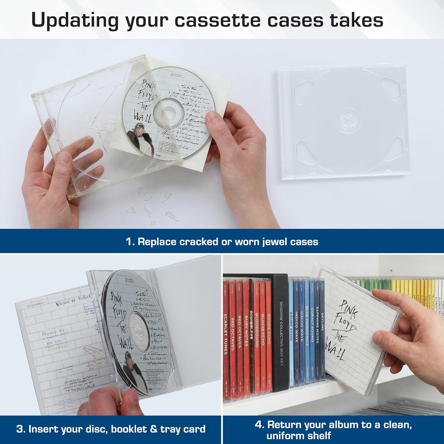 image:imageBCW Double CD Jewel Cases 10 ct Clear 2 CD Jewel Case Replacement for Music amp Media Storage Durable Hard Plastic Double CD Case with Artwork Display
