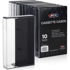 BCW Cassette Tape Cases – 10 Pack (Black) | Replacement Audio Cassette Cases | Protect & Store Standard Cassette Tapes | Durable Plastic Storage for Music & Blank Tapes(Black)